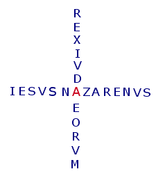 Kreuzesinschrift in Kreuzesform